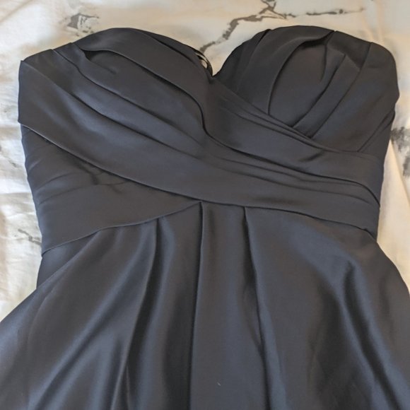 Navy Blue Satin formal dress - Picture 3 of 3